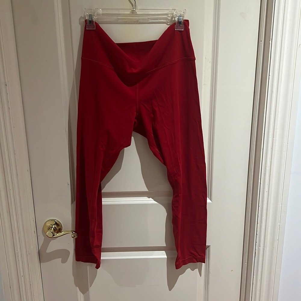 Red Lululemon align leggings, 25 inch